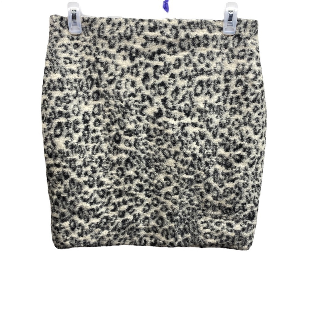Ann Taylor Wool Blend Cheetah Print Pencil Mini Skirt Size 14P